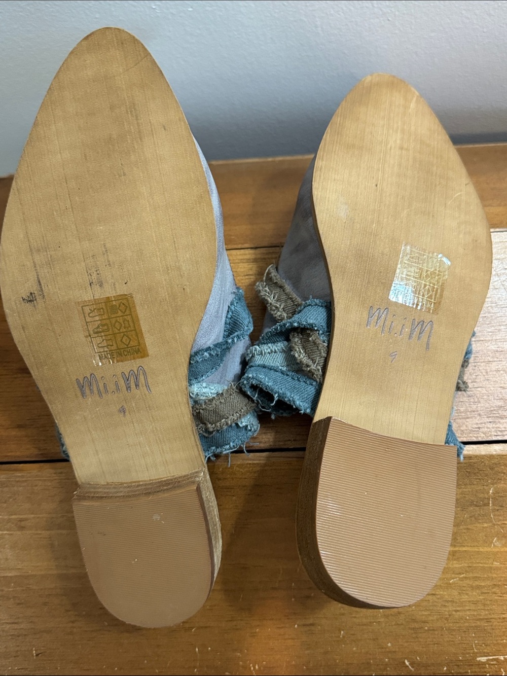 ANTHROPOLOGIE Mi.iM Tillie Fabric Wrapped Mules in Slate Blue - Picture 8 of 8